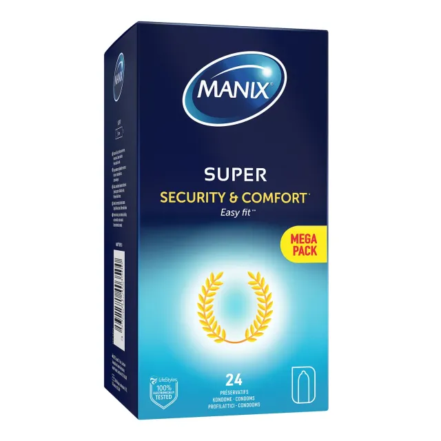 Manix Super préservatifs x24 latex fin 52 mm