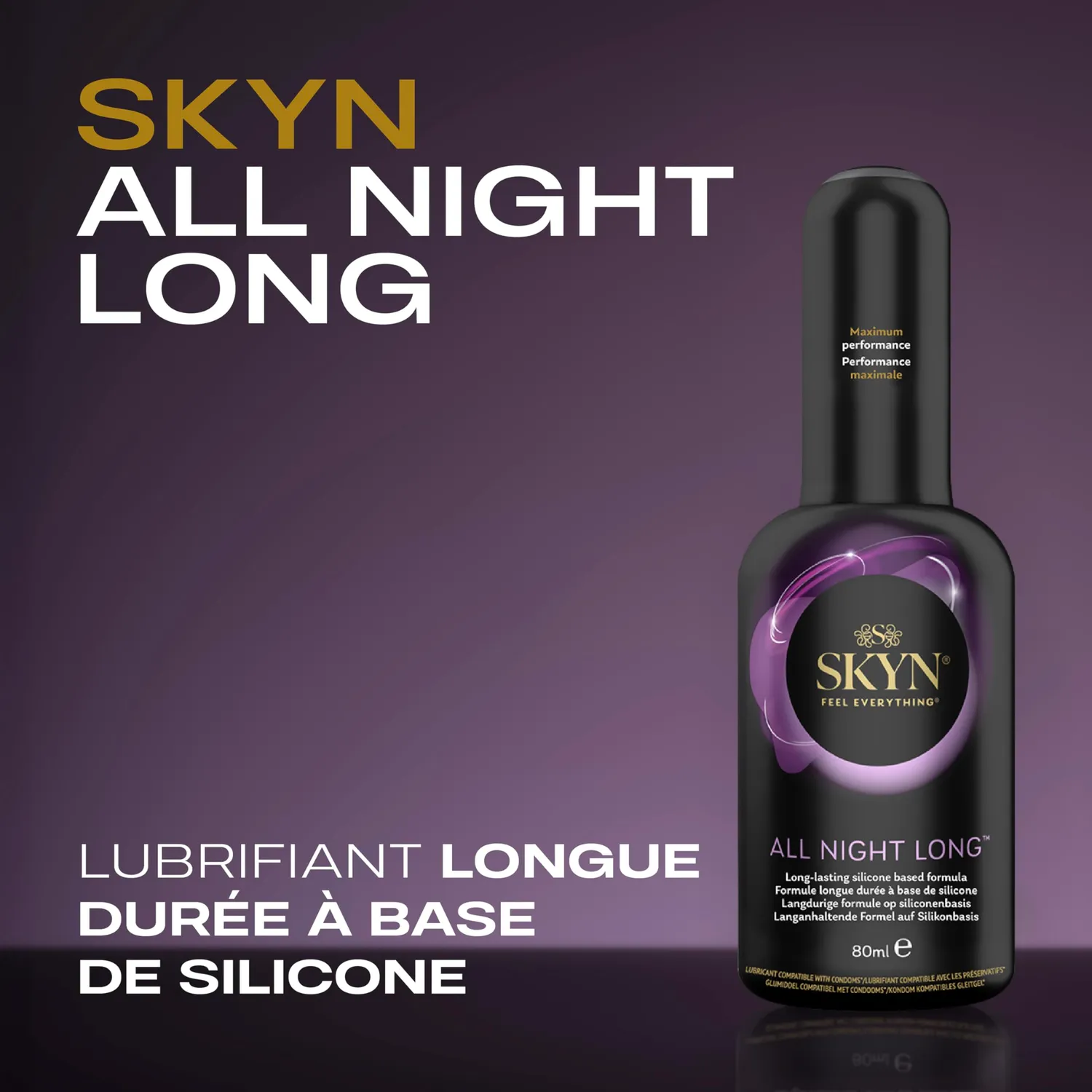 SKYN All Night Long lubrifiant 80 ml silicone velouté