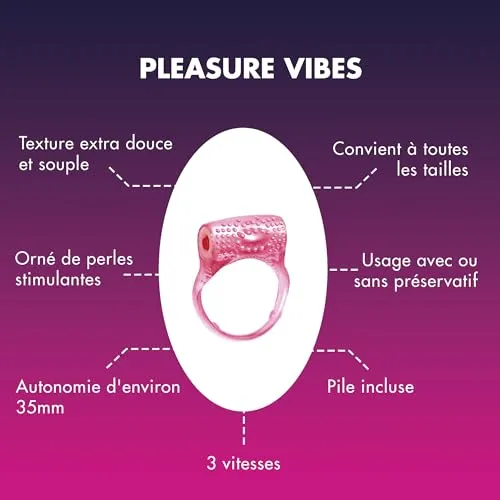 Manix Pleasures Vibes anneau vibrant rose couple