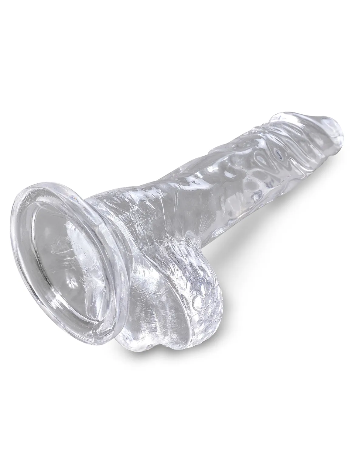 King Cock Clear 4" Cock with Balls gode transparent souple