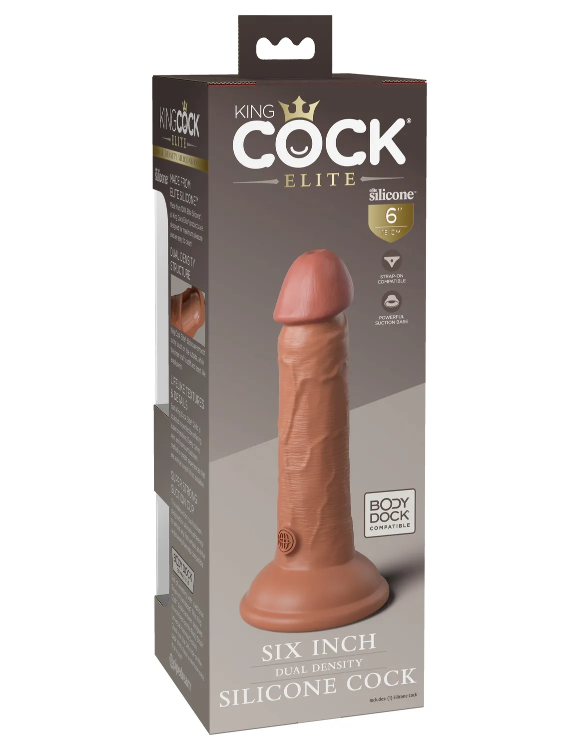 King Cock Elite 6 gode silicone double densité beige