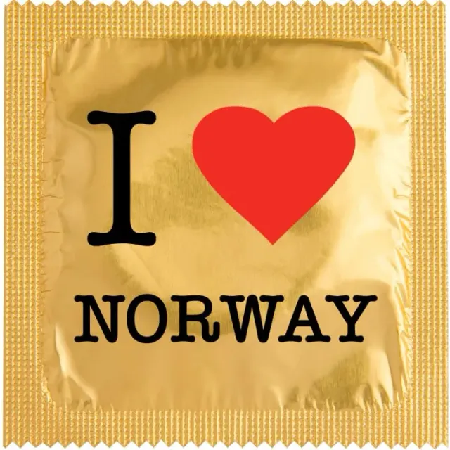 Callvin Scandinavie I Love Norway préservatif Or latex fin