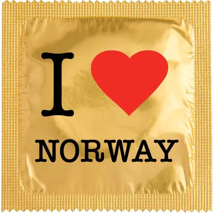 Callvin Scandinavie I Love Norway préservatif Or latex fin