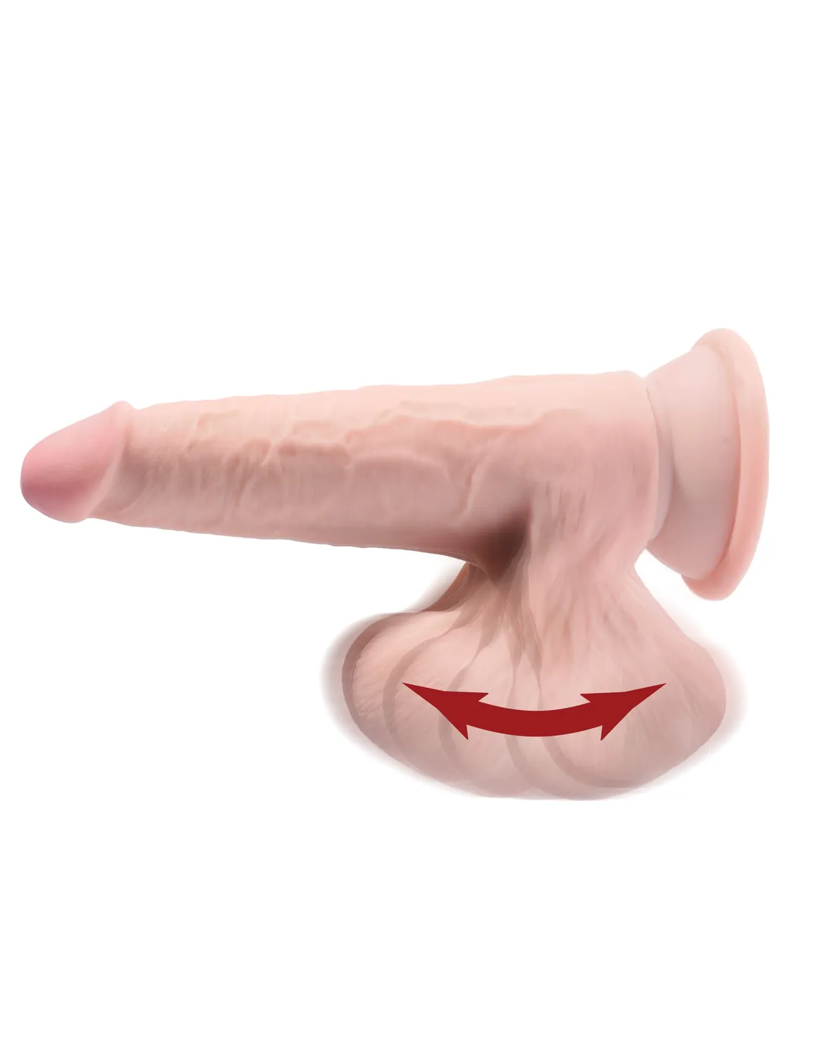 King Cock Plus 9" gode boules mobiles clair