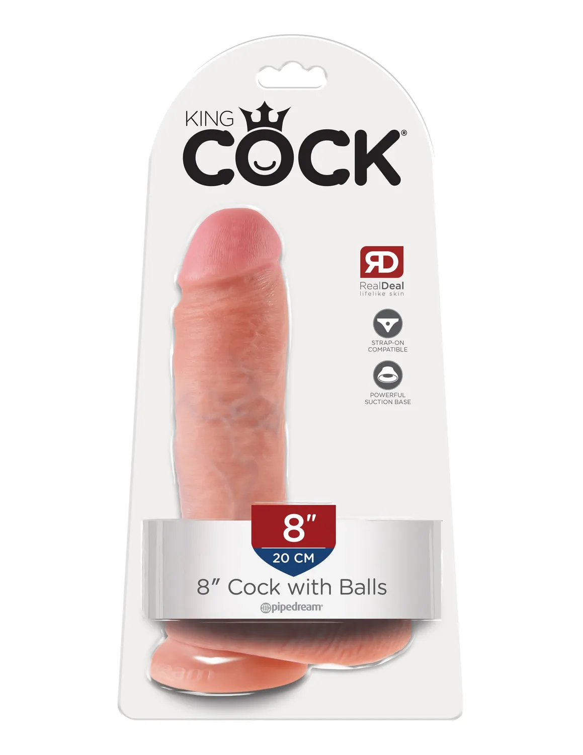 King Cock 8 Cock gode testicules clair ventouse