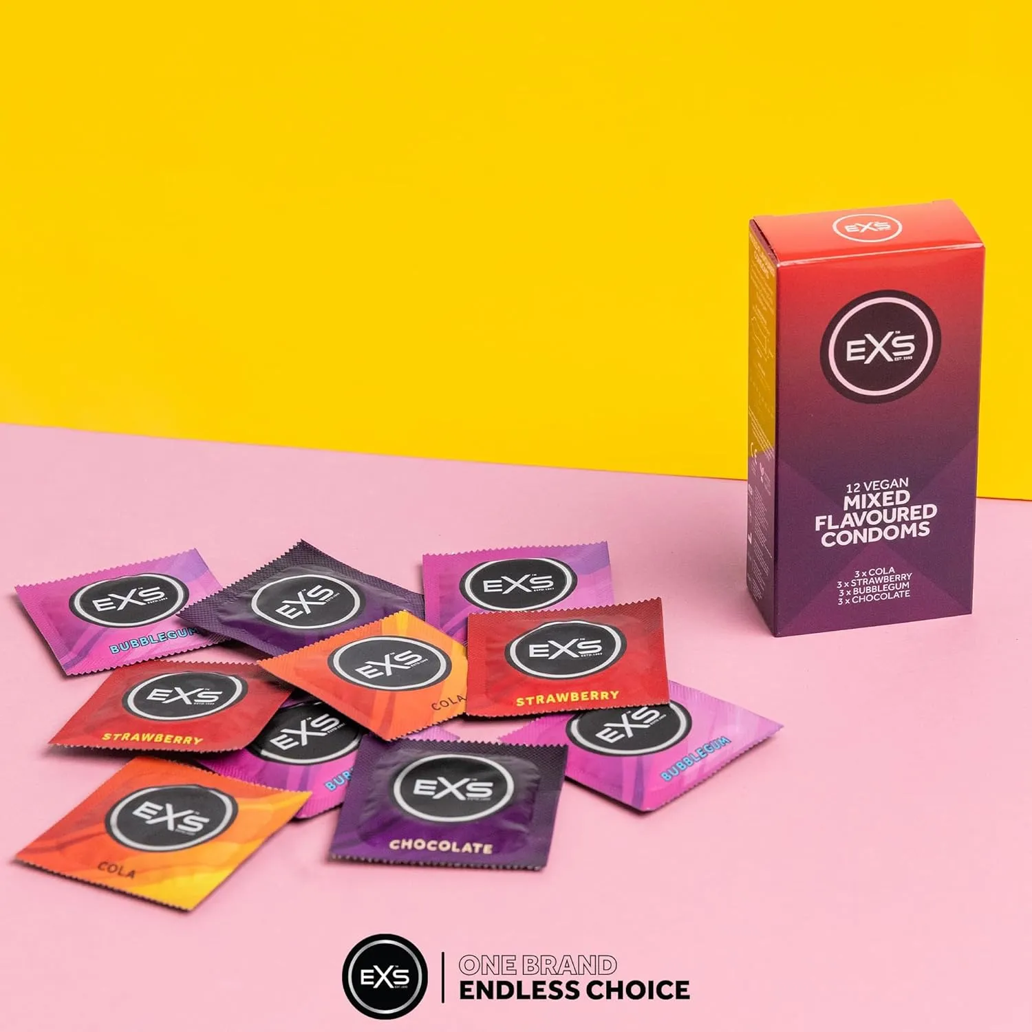 EXS Mixed Flavour préservatifs aromatisés 12 cola fraise