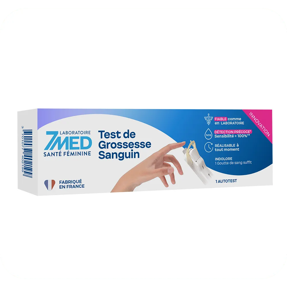 7MED test de grossesse sanguin rapide sensible