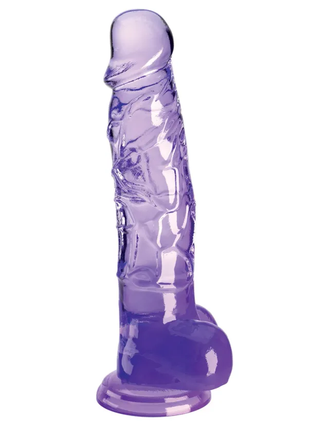 King Cock Clear 8" gode transparent violet ventouse