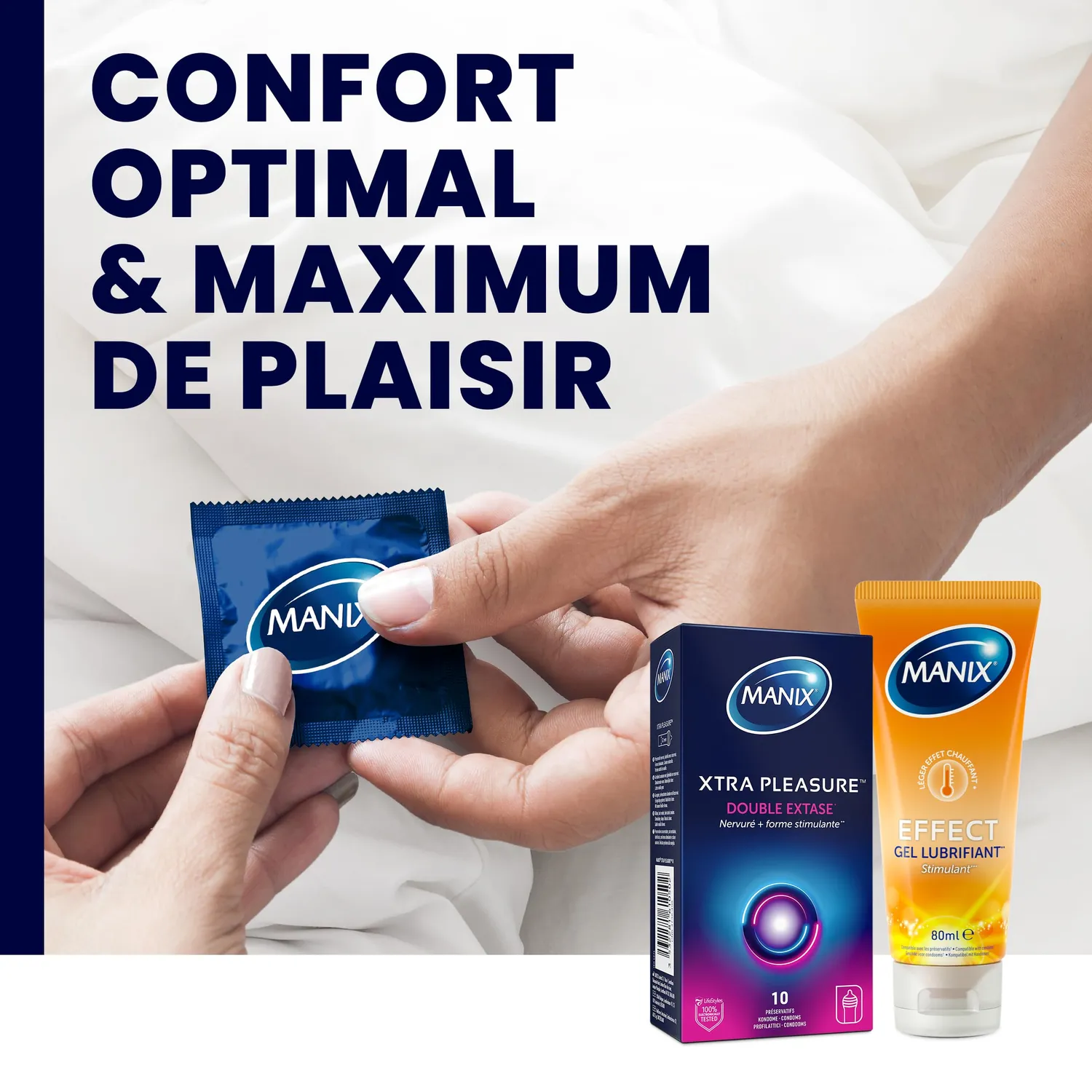 Manix Xtra Pleasure préservatifs x10 nervuré baggy