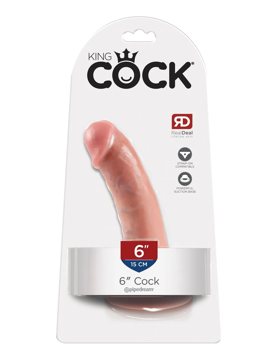 King Cock 6 pouces gode réaliste ventouse teint clair