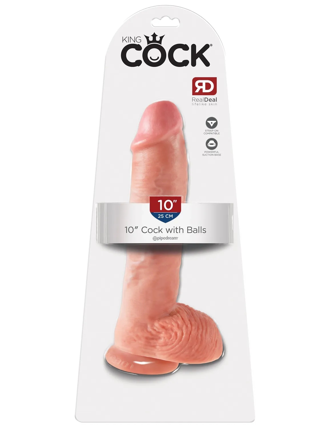King Cock 10" gode réaliste testicules chair