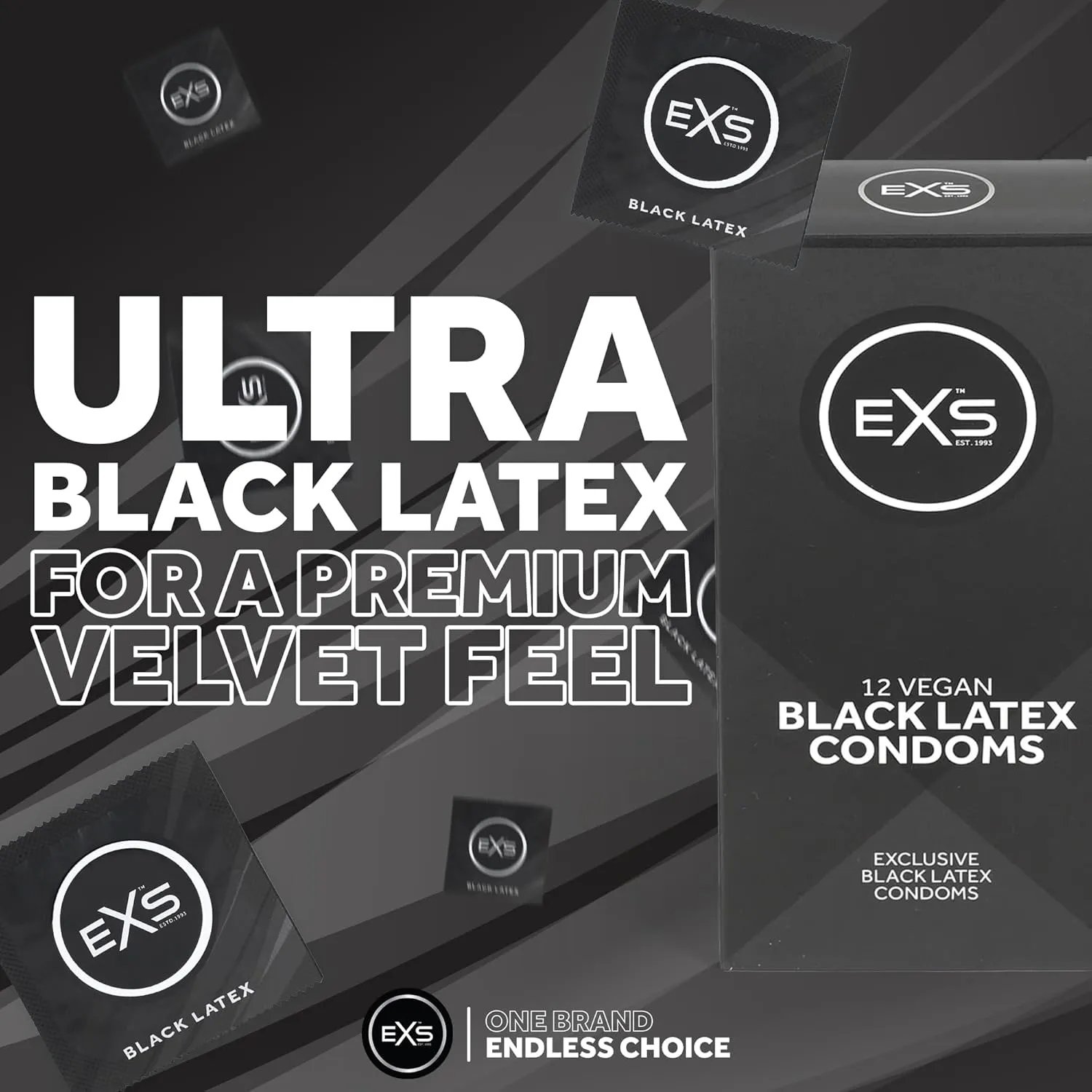 EXS Black Latex préservatifs noirs 12