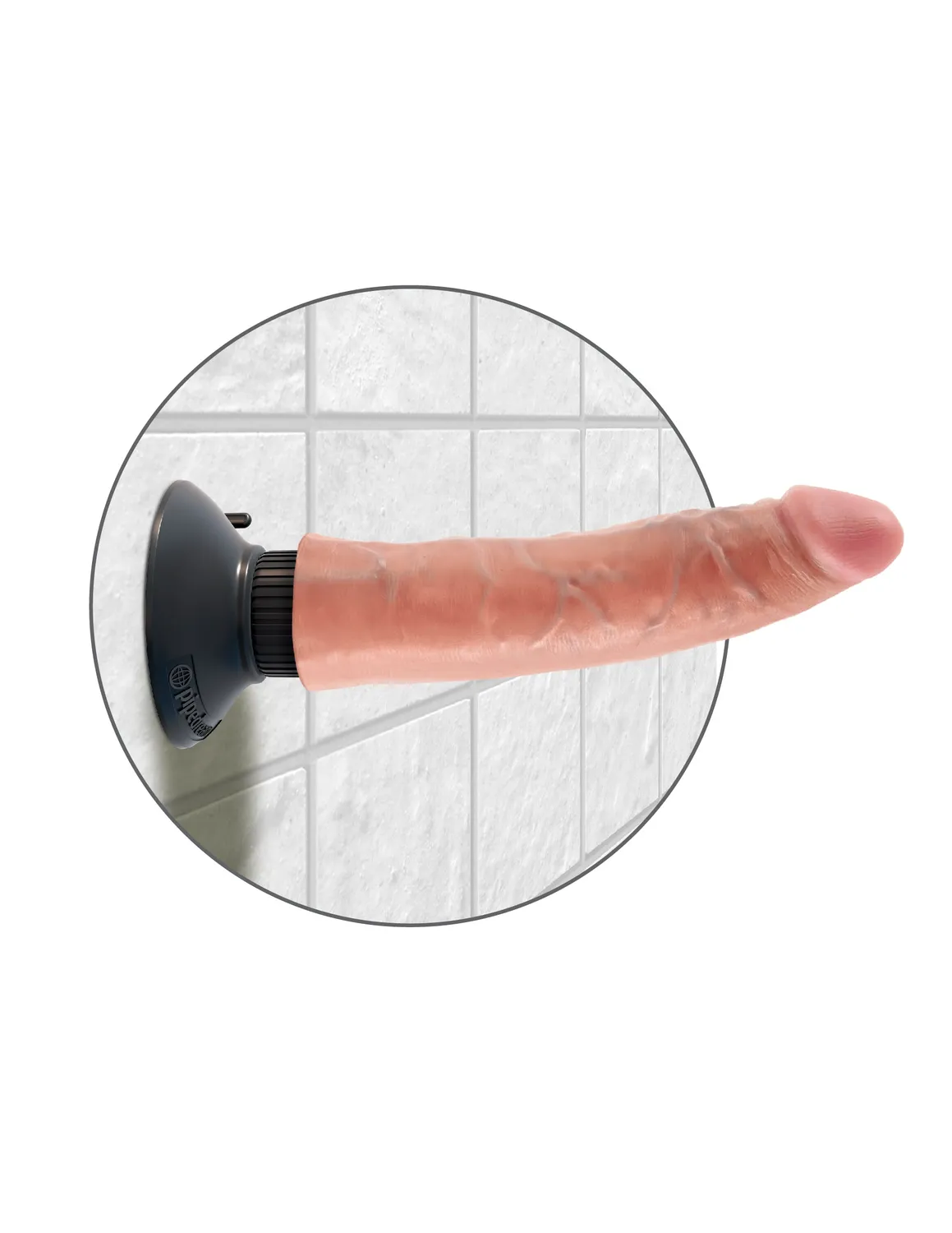 King Cock 7 Vibrating gode vibrant clair étanche