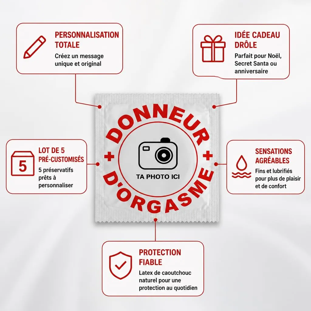 Callvin Personnalisables préservatifs personnalisés lot de 5 lubrifiés