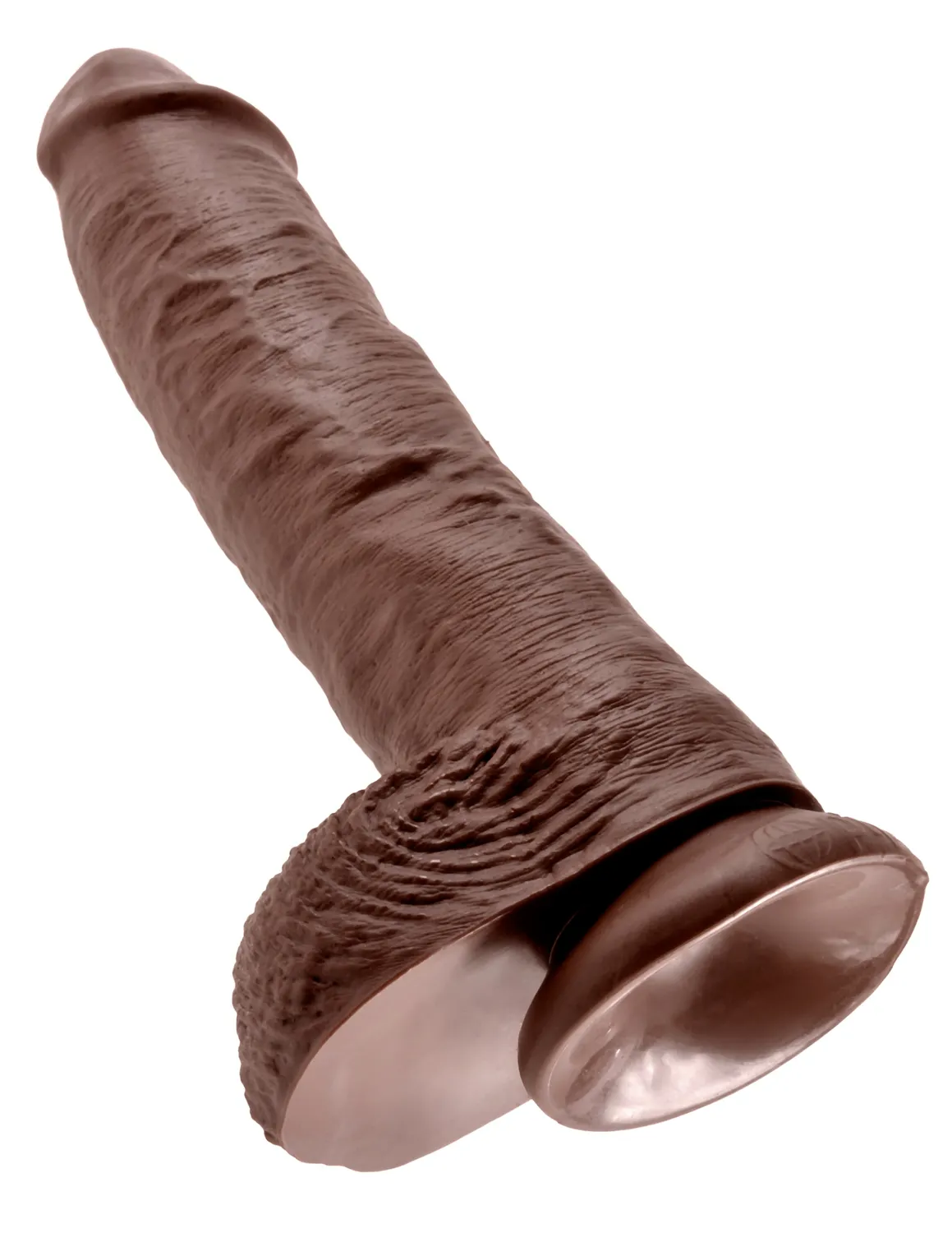 King Cock 10" Cock with Balls gode marron grand