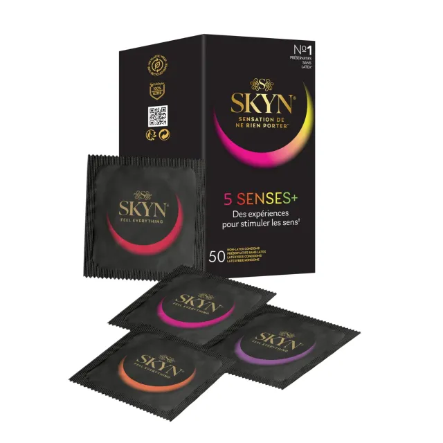 SKYN 5 Senses préservatifs x50 multi-sensations sans latex