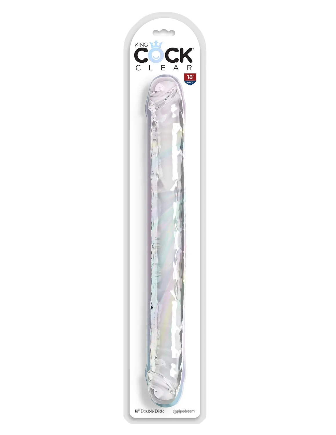 King Cock Clear 18" gode double transparent realiste