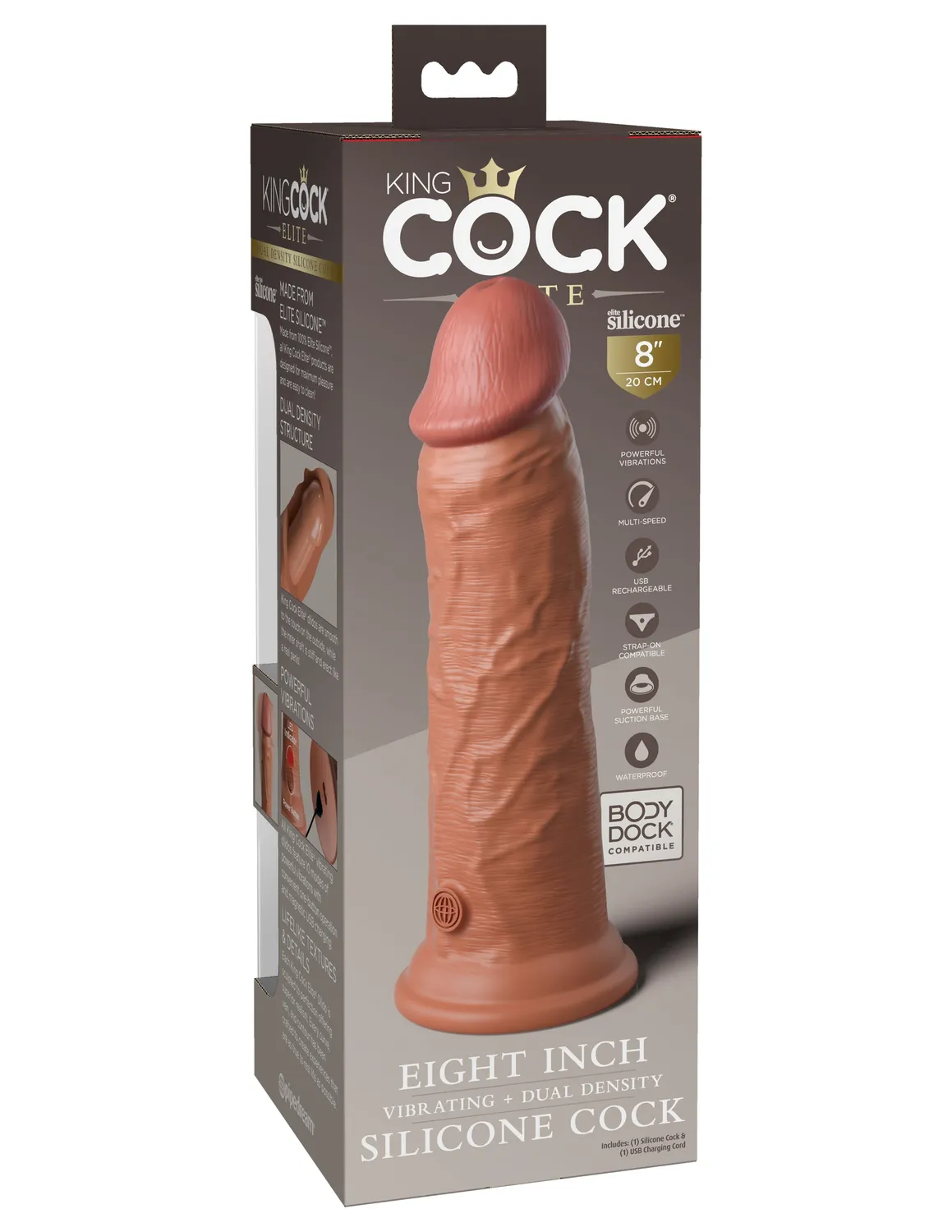 King Cock Elite 8" gode vibrant silicone chair