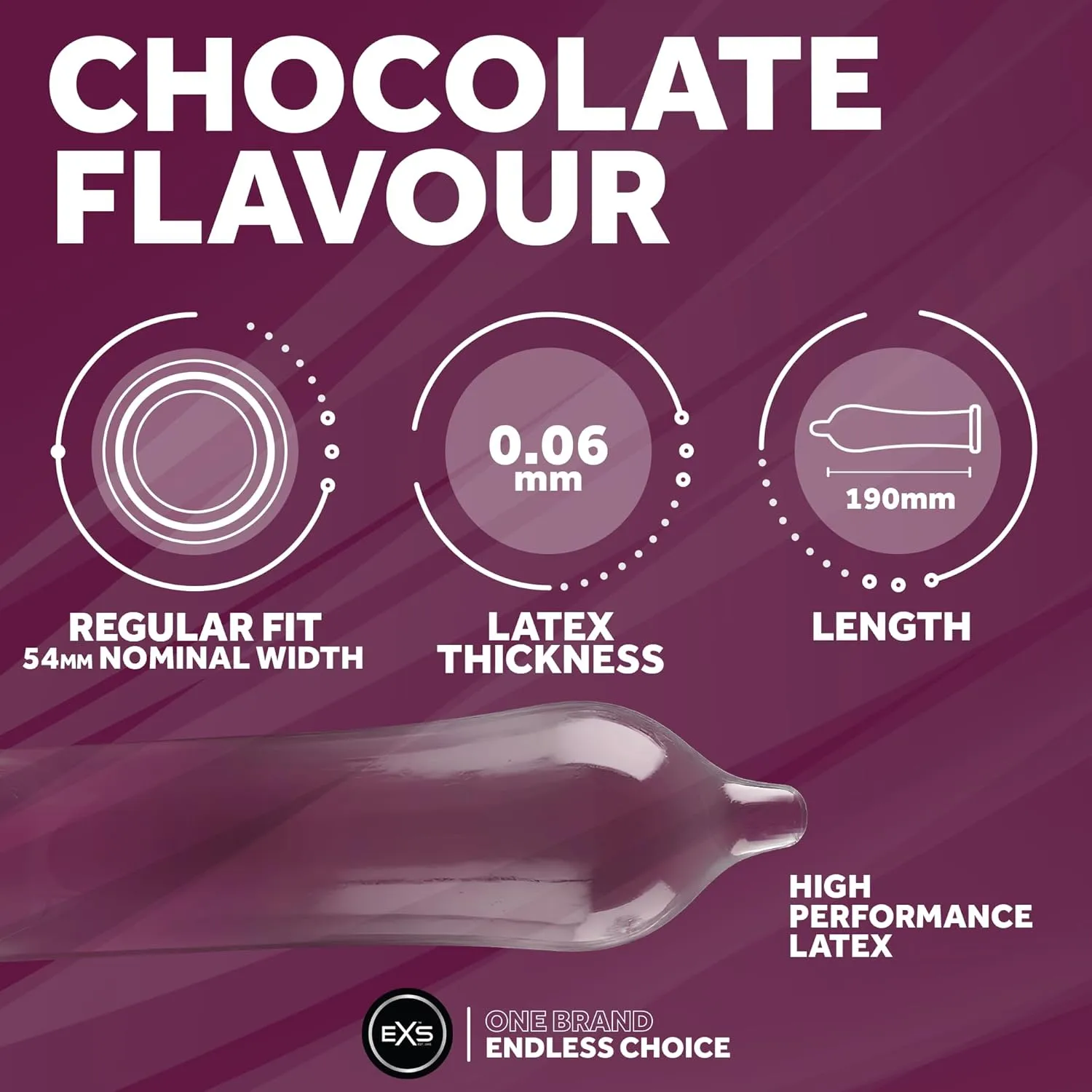 EXS Chocolat préservatifs parfumés 54 mm x100