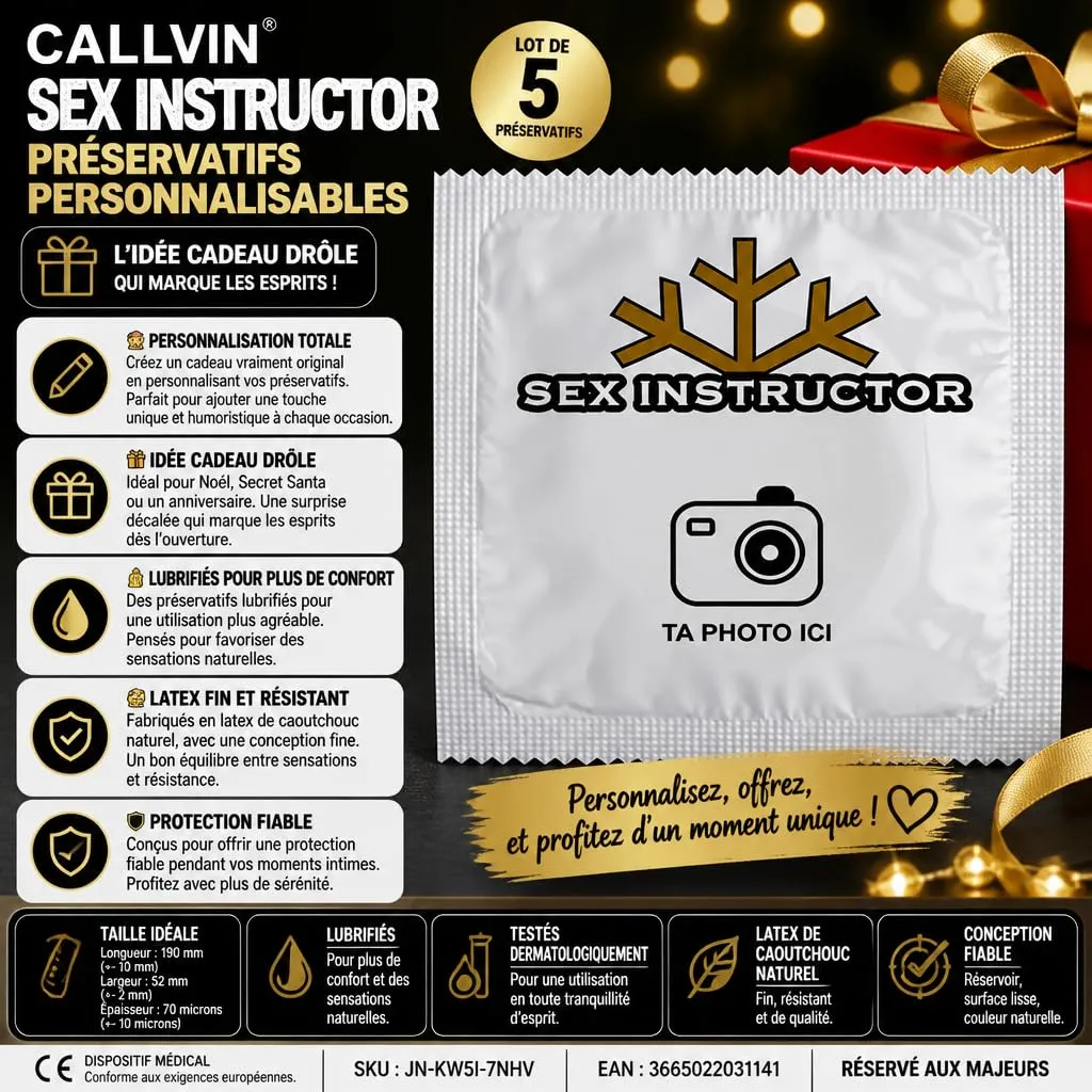 Callvin Sex Instructor préservatifs personnalisables lot de 5 fin