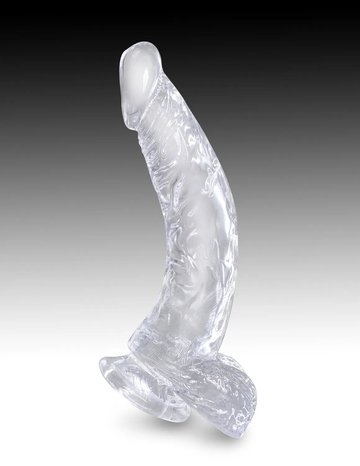 King Cock Clear 7.5 gode transparent avec testicules