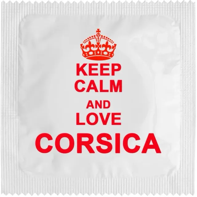 Callvin préservatif humoristique Keep Calm Love Corsica latex