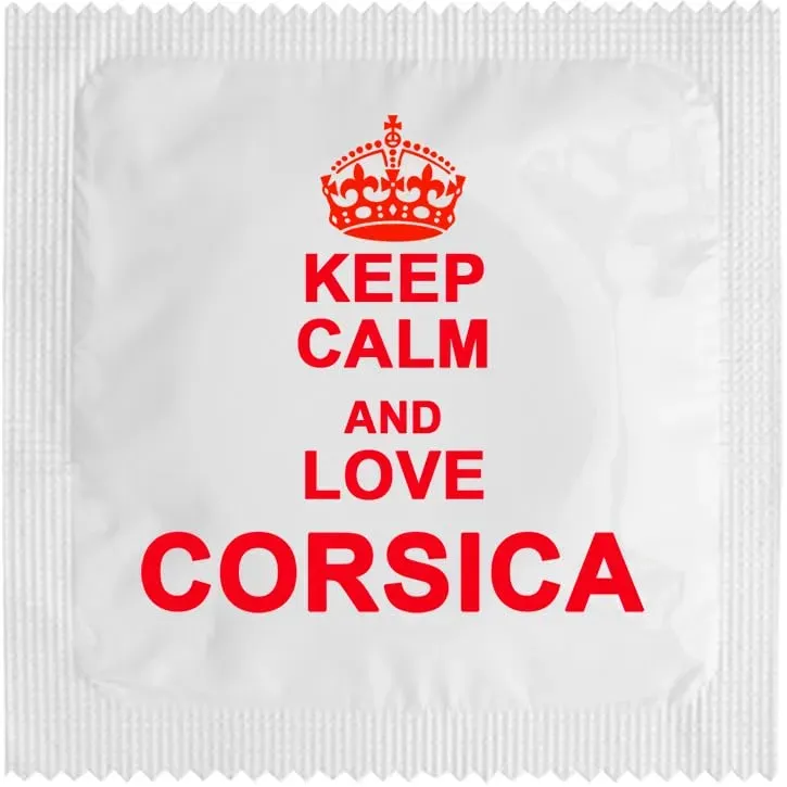 Callvin préservatif humoristique Keep Calm Love Corsica latex