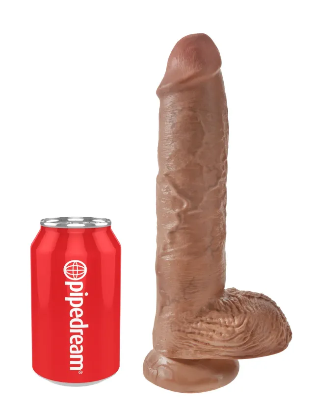 King Cock 10" Cock with Balls gode réaliste ventouse tan
