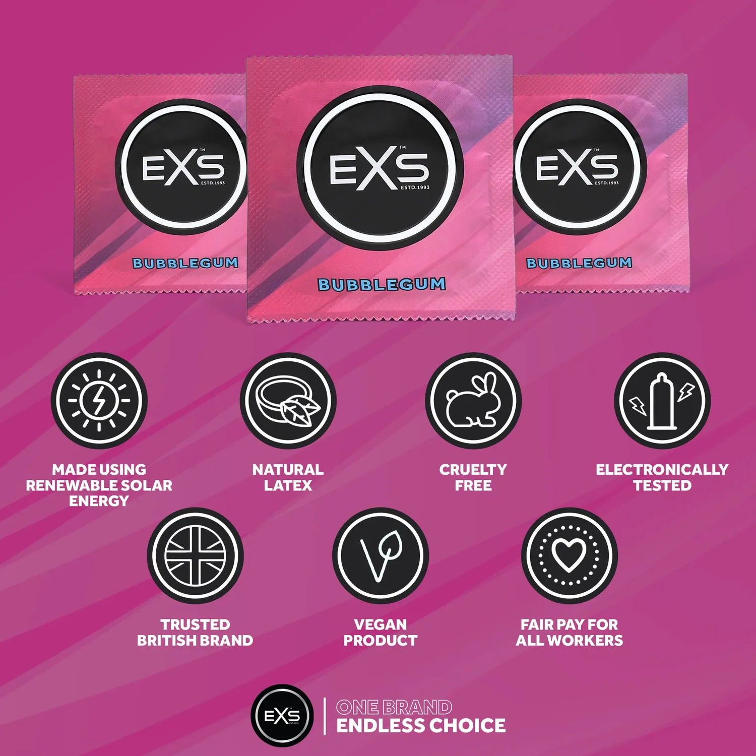 EXS Bubblegum préservatifs aromatisés x100 bubble-gum