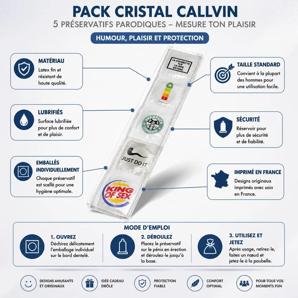 Callvin Parodique 2 préservatifs Cristal x5 humour