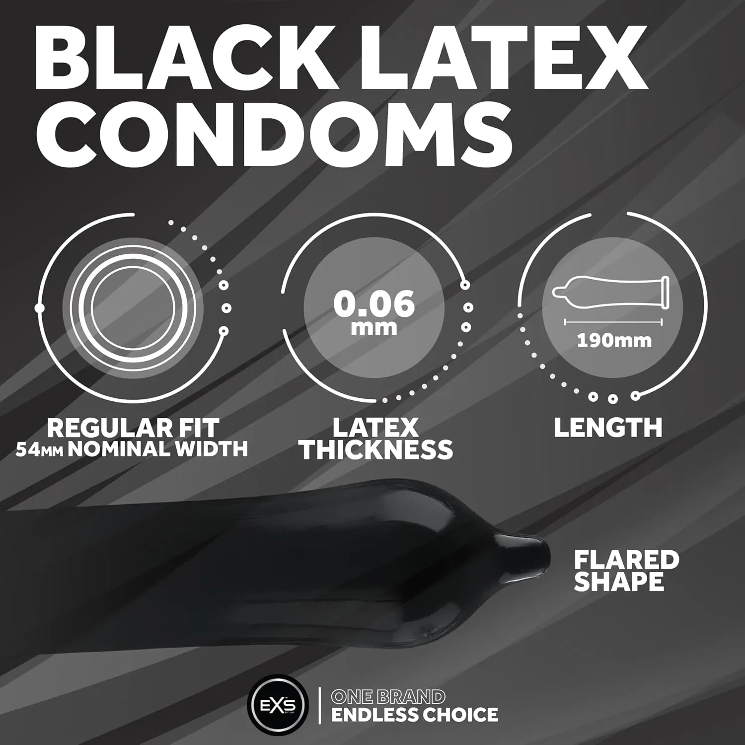 EXS Black Latex préservatifs noirs 12