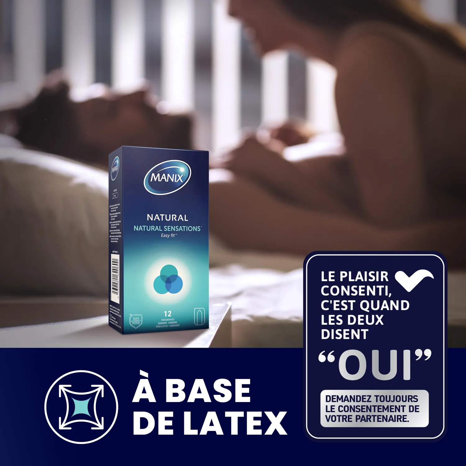 Manix Natural Easy Fit préservatifs x12 latex 52 mm