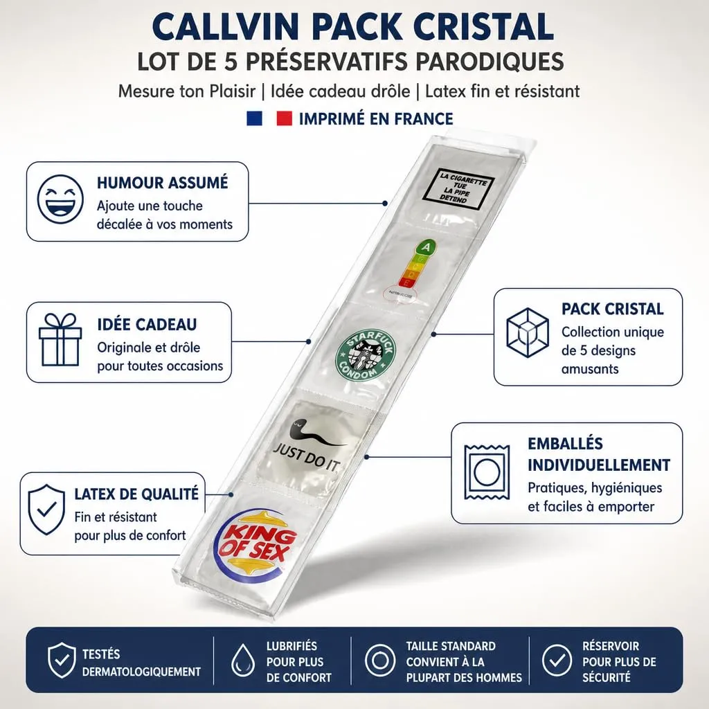 Callvin Parodique 2 préservatifs Cristal x5 humour