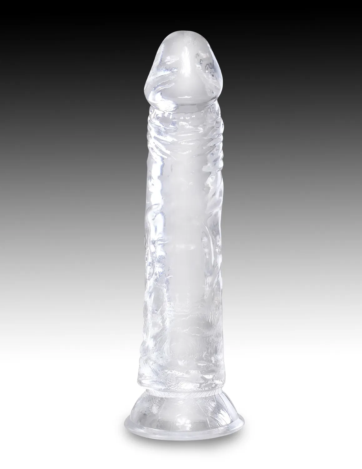 King Cock Clear 8" gode transparent réaliste ventouse