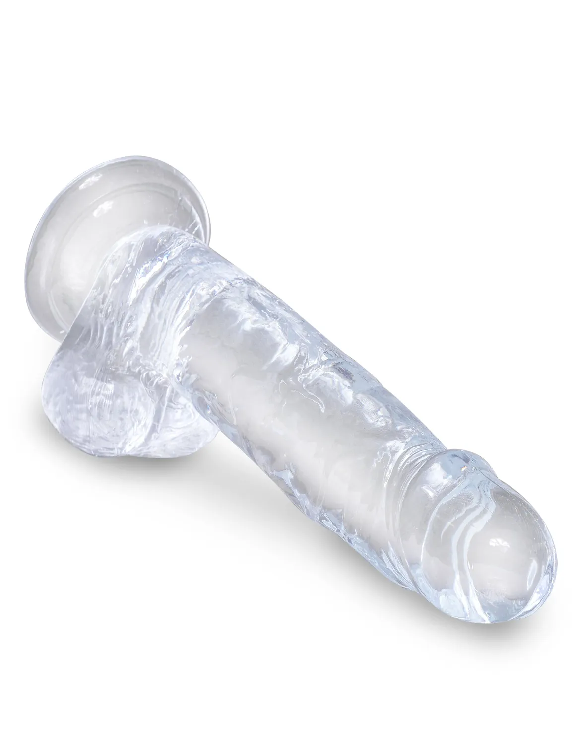 King Cock Clear 7" Cock with Balls gode transparent flexible