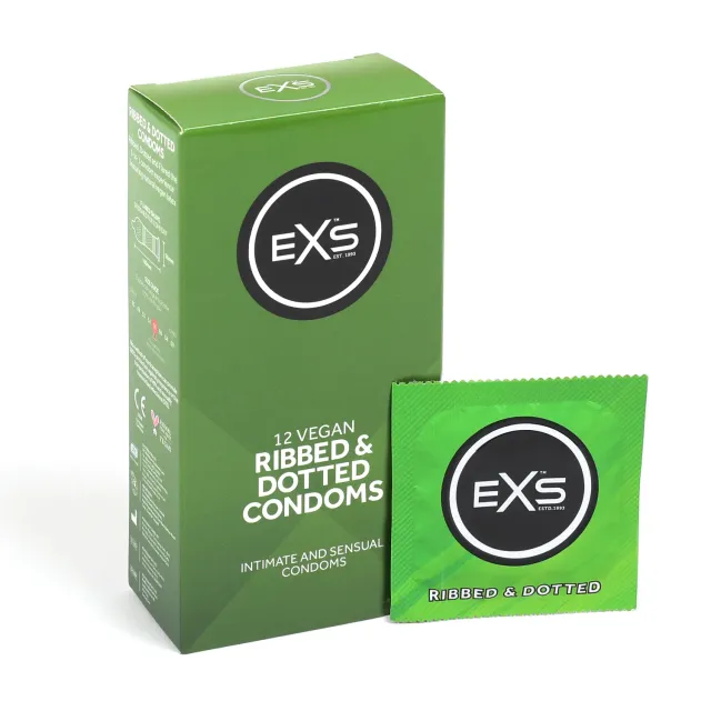 EXS Extreme Ribbed préservatifs nervurés 56mm lot de 12 texturés