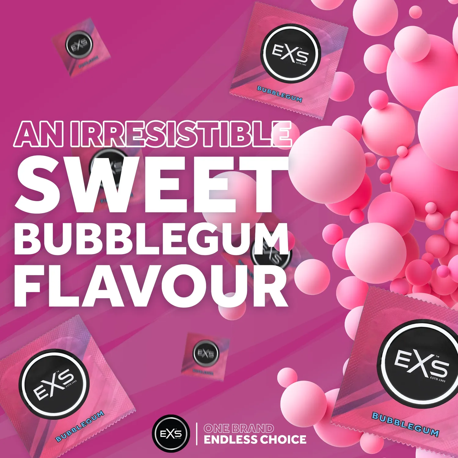 EXS Bubblegum préservatifs aromatisés x100 bubble-gum