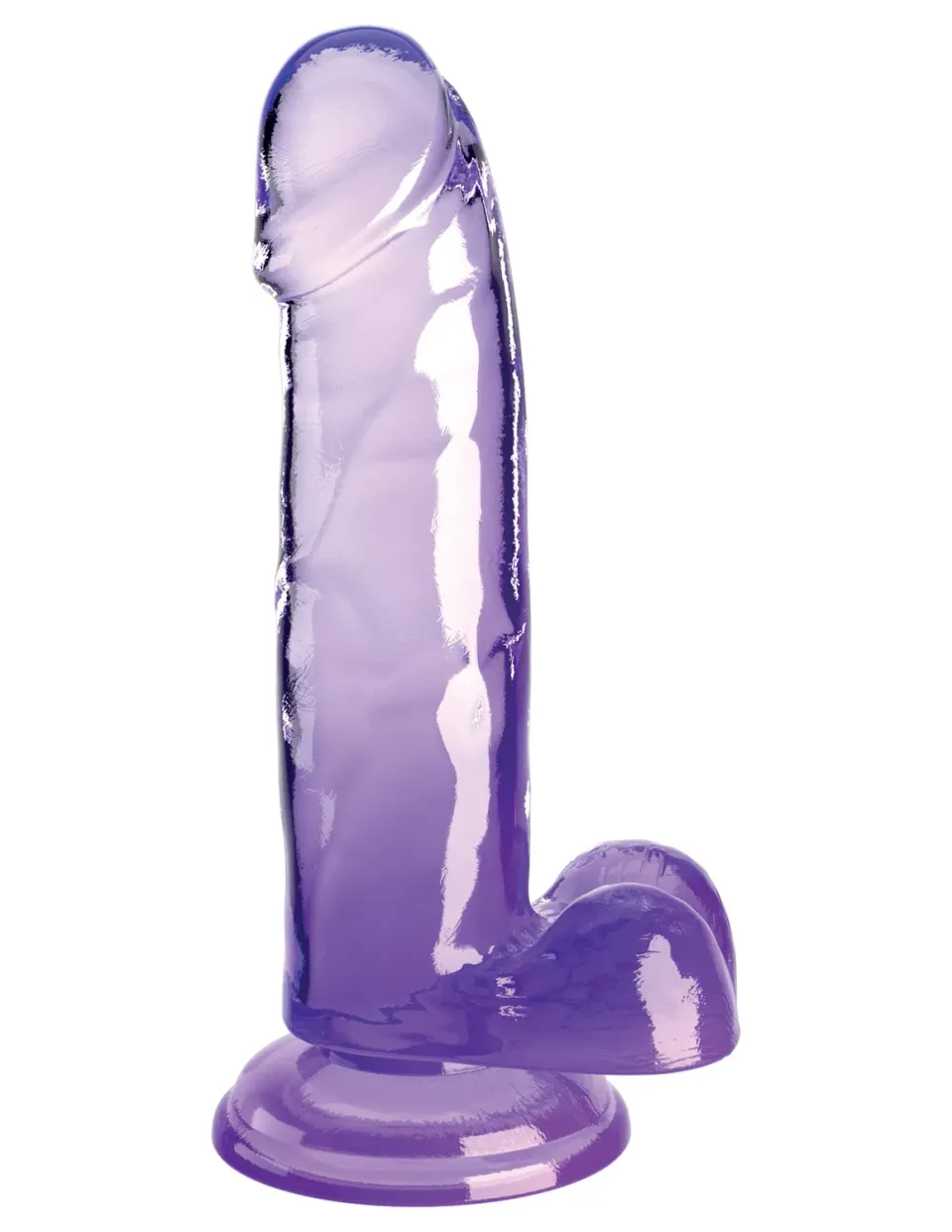 King Cock Clear 7" with Balls gode violet translucide