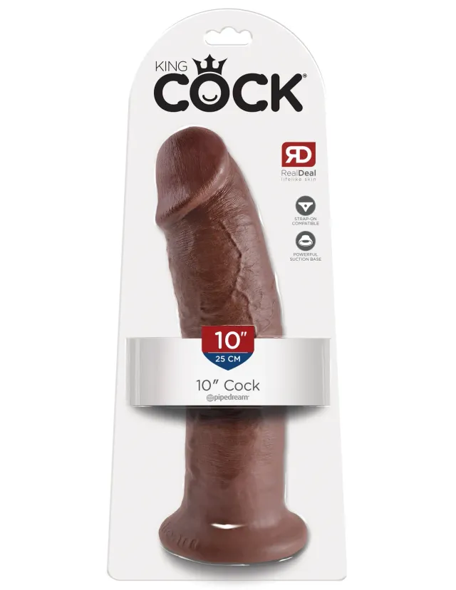 King Cock 10" grand gode realiste marron
