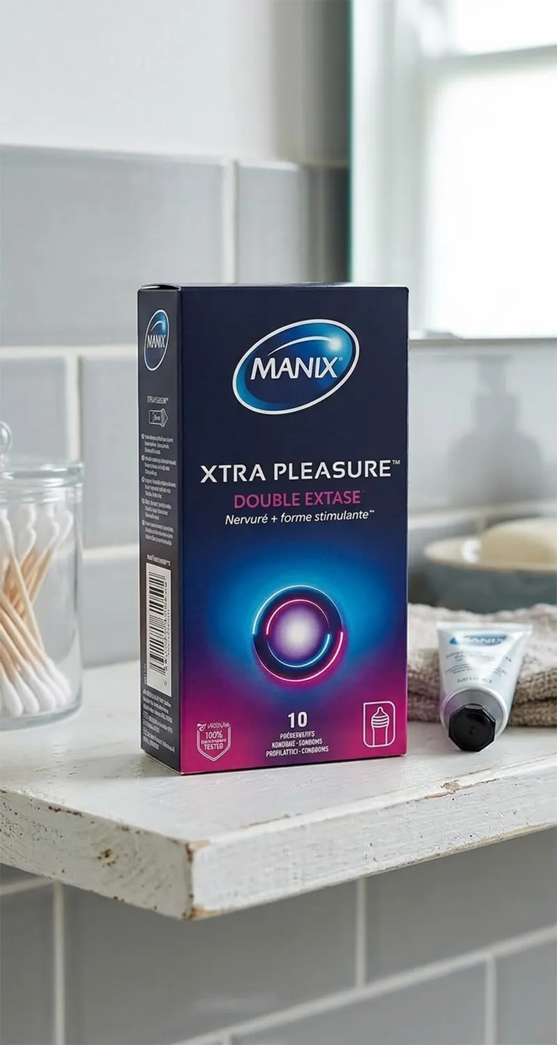 Manix Xtra Pleasure préservatifs x10 nervuré baggy