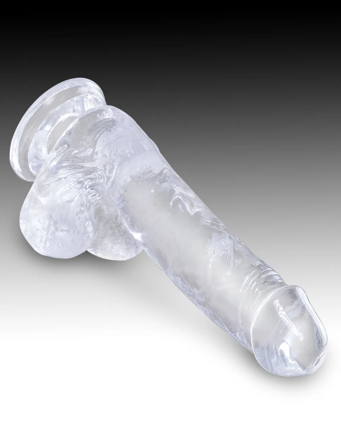 King Cock Clear 6" gode transparent avec bourse