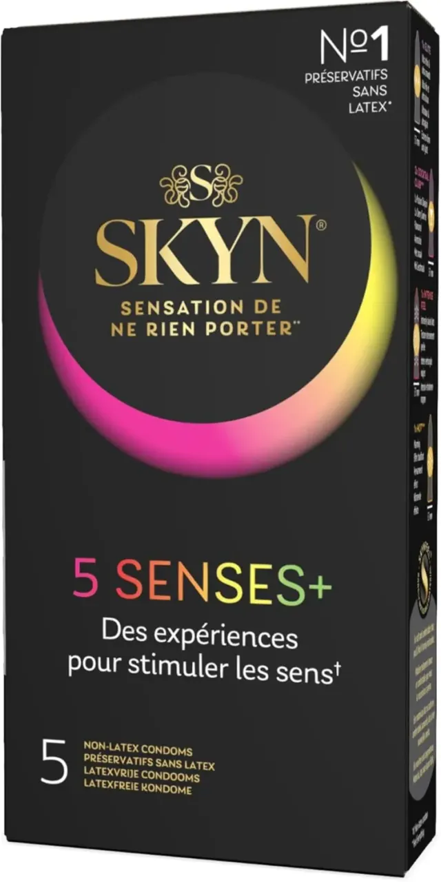 SKYN 5 Senses + préservatifs x5 sans latex variés