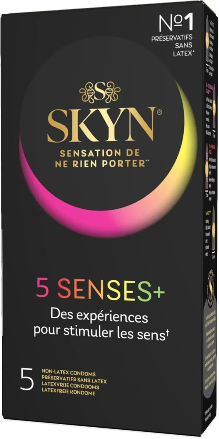 SKYN 5 Senses + préservatifs x5 sans latex variés