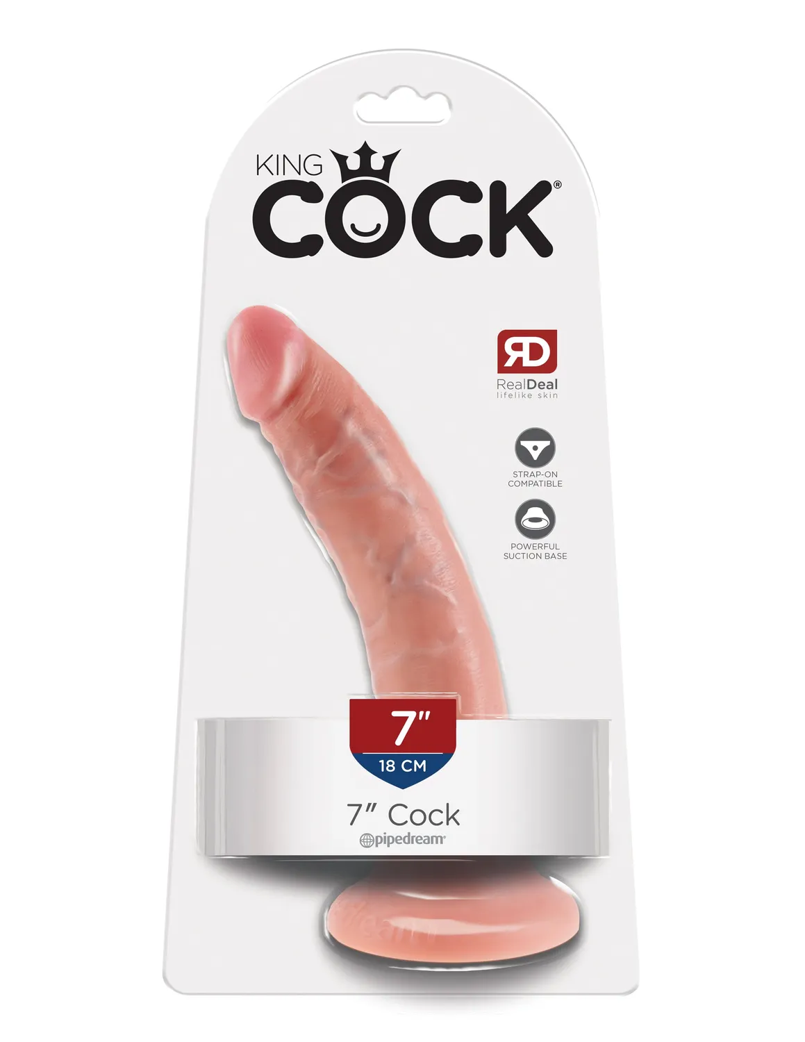 King Cock 7" Cock gode realiste clair ventouse