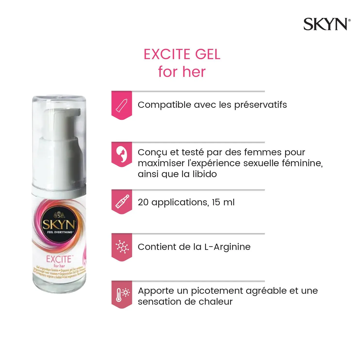 SKYN Excite gel stimulant 15 ml clitoridien sans parfum