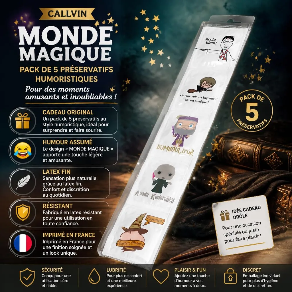 Callvin Monde Magique préservatifs humoristiques lot de 5