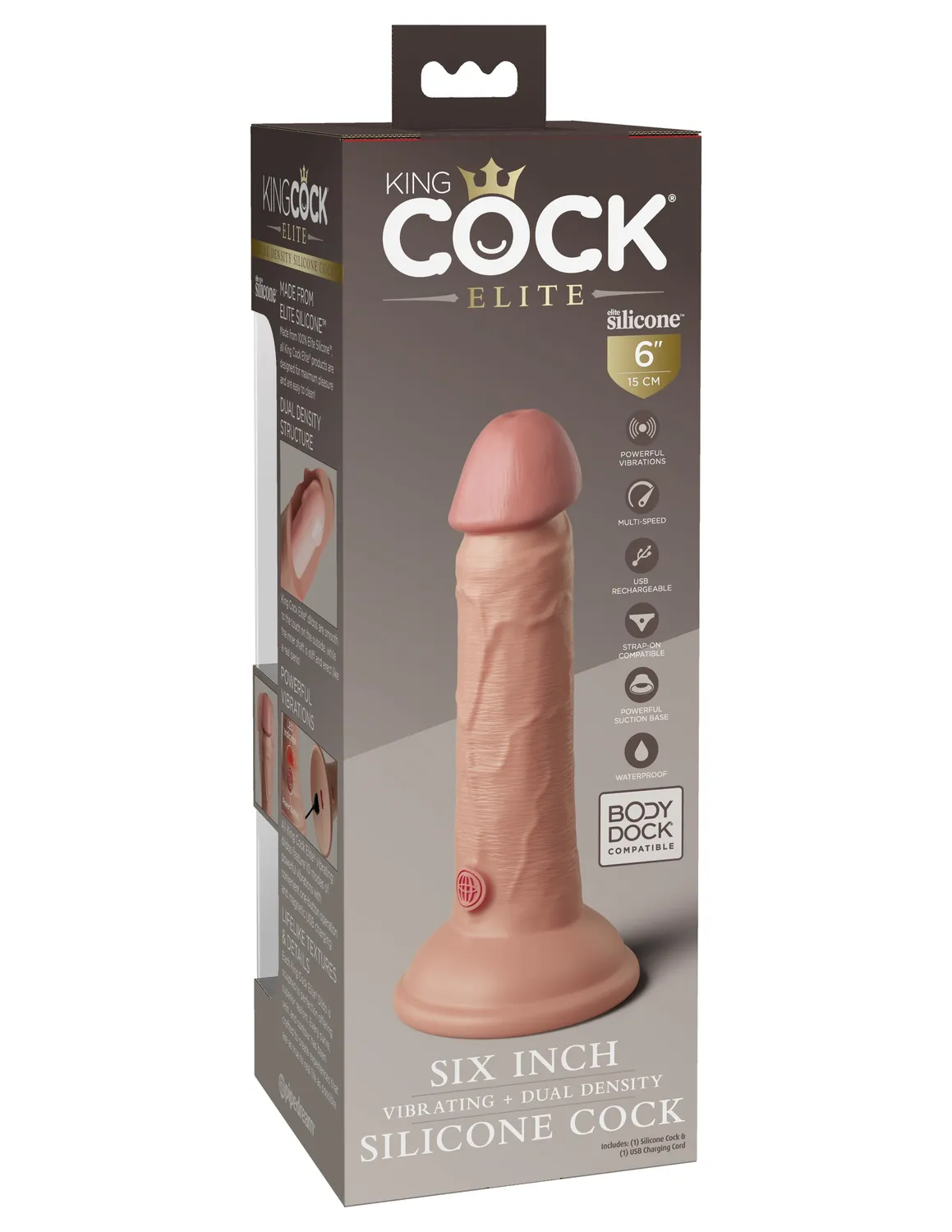 King Cock Elite 6 Vibrating gode vibrant silicone chair