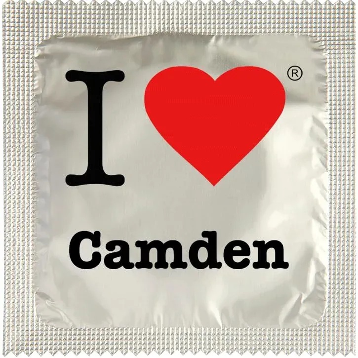 Callvin Royaume-Uni I Love Camden préservatif Chrome latex