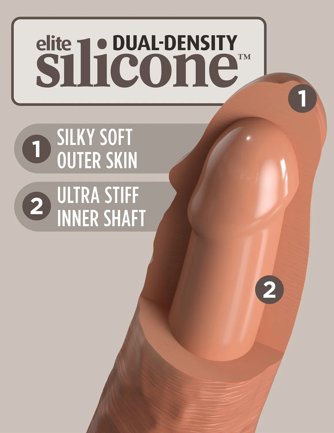 King Cock Elite 8" gode silicone double densité