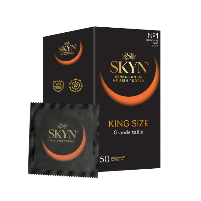 SKYN King Size préservatifs lot 50 larges sans latex